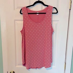Old Navy Luxe Tank Pink Polka Dot XL